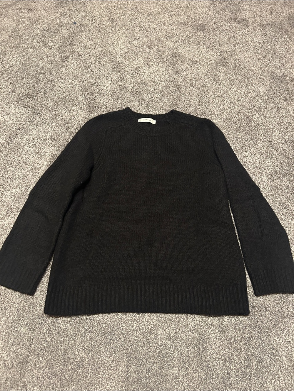 Everlane Wool Black Crewneck Sweater